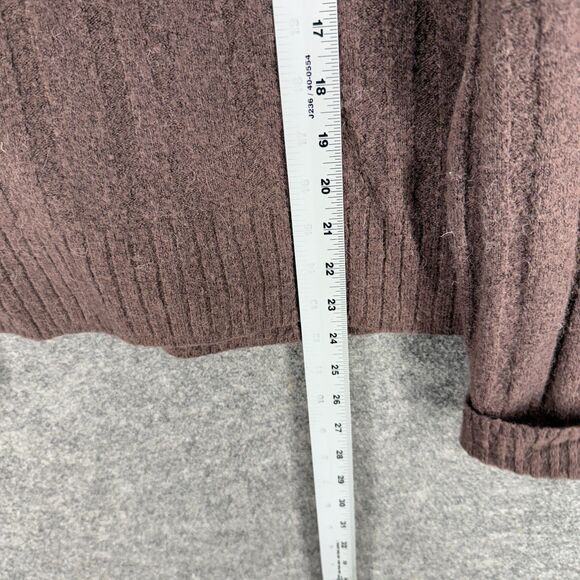 J. Crew Sweater Pullover Women M Medium Brown Knit Alpaca High Rise Long Sleeve - Picture 6 of 7